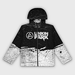 Ветровка с капюшоном женская Линкин Парк Лого Рок ЧБ Linkin Park Rock, цвет: 3D-черный