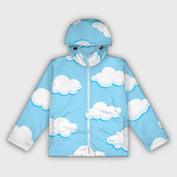 Ветровка с капюшоном женская Белые облака, цвет: 3D-белый