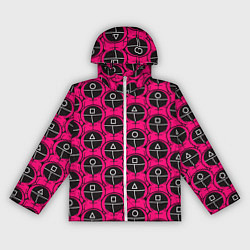 Ветровка с капюшоном женская Игра в кальмара: Охранники, цвет: 3D-белый