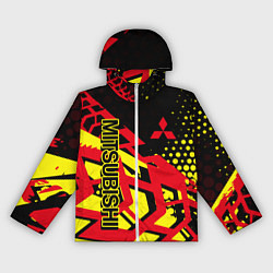 Ветровка с капюшоном женская Mitsubishi Митсубиши, цвет: 3D-белый