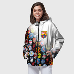 Ветровка с капюшоном женская FC BARCELONA LOGOBOMBING, цвет: 3D-черный — фото 2