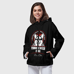 Ветровка с капюшоном женская Вельш-Корги Пемброк Corgi, цвет: 3D-черный — фото 2