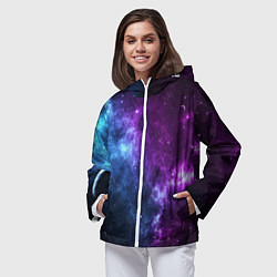 Ветровка с капюшоном женская NEON GALAXY НЕОНОВЫЙ КОСМОС, цвет: 3D-белый — фото 2