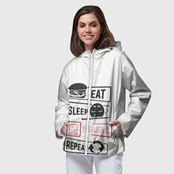 Ветровка с капюшоном женская Roblox repeat, цвет: 3D-белый — фото 2