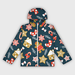 Ветровка с капюшоном женская Merry Christmas!!!, цвет: 3D-белый