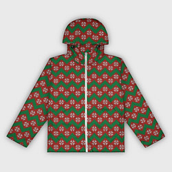 Ветровка с капюшоном женская Knitted Snowflake Pattern, цвет: 3D-белый
