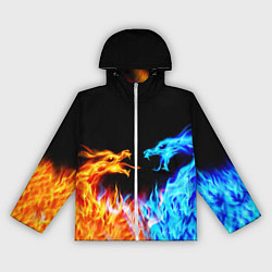 Ветровка с капюшоном женская FIRE DRAGONS ОГНЕННЫЕ ДРАКОНЫ, цвет: 3D-белый