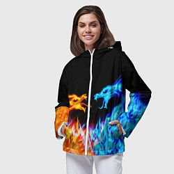 Ветровка с капюшоном женская FIRE DRAGONS ОГНЕННЫЕ ДРАКОНЫ, цвет: 3D-белый — фото 2