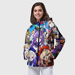 Ветровка с капюшоном женская ГЕРОИ ИГРЫ GENSHIN IMPACT, цвет: 3D-черный — фото 2
