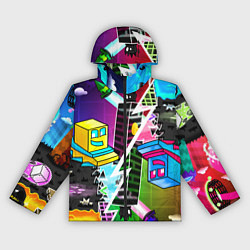Ветровка с капюшоном женская Geometry Dash: Parallel Worlds, цвет: 3D-черный