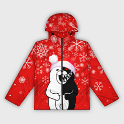 Ветровка с капюшоном женская НОВОГОДНИЙ MONOKUMA, цвет: 3D-черный