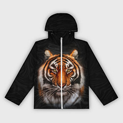 Ветровка с капюшоном женская Реалистичный тигр Realistic Tiger, цвет: 3D-белый