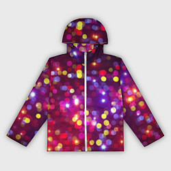 Ветровка с капюшоном женская ПРАЗДНИЧНЫЕ ОГОНЬКИ НОВЫЙ ГОД 2022, цвет: 3D-белый