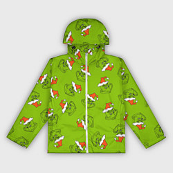 Ветровка с капюшоном женская Гринч Укротитель рождества, цвет: 3D-белый