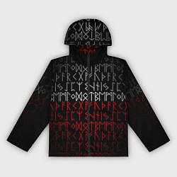Ветровка с капюшоном женская Славянская символика Руны, цвет: 3D-черный