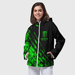 Ветровка с капюшоном женская Monster Energy Текстура, цвет: 3D-белый — фото 2