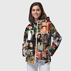 Ветровка с капюшоном женская Тимоти цветной коллаж, цвет: 3D-белый — фото 2