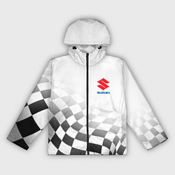 Ветровка с капюшоном женская Suzuki, Сузуки Спорт, Финишный флаг, цвет: 3D-черный