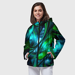 Ветровка с капюшоном женская Изумрудное настроение, цвет: 3D-черный — фото 2