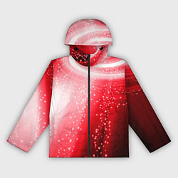 Ветровка с капюшоном женская Красная космическая спираль, цвет: 3D-черный