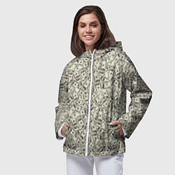 Ветровка с капюшоном женская Доллары Dollars, цвет: 3D-белый — фото 2