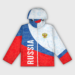 Ветровка с капюшоном женская RUSSIA SPORT STYLE РОССИЯ СПОРТИВНЫЙ СТИЛЬ, цвет: 3D-белый