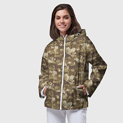 Ветровка с капюшоном женская Бегущие Дикие Лошади, цвет: 3D-белый — фото 2