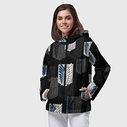 Ветровка с капюшоном женская АТАКА ТИТАНОВ ЛОГОТИП С ТЕНЬЮ, цвет: 3D-черный — фото 2