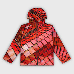 Ветровка с капюшоном женская Красная спартаковская чешуя, цвет: 3D-черный