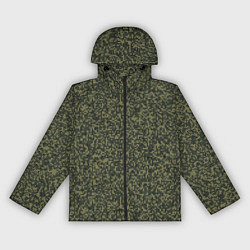 Ветровка с капюшоном женская Цифра Флора пиксельный камуфляж, цвет: 3D-черный