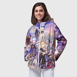 Ветровка с капюшоном женская Genshin Impact - Арка Инадзумы, цвет: 3D-белый — фото 2