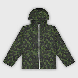 Ветровка с капюшоном женская Камуфляж с холстовой сеткой, цвет: 3D-белый