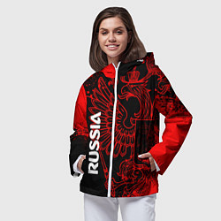 Ветровка с капюшоном женская Russia Герб страны, цвет: 3D-белый — фото 2