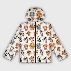 Ветровка с капюшоном женская Милые дикие животные, цвет: 3D-черный