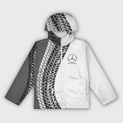 Ветровка с капюшоном женская Mercedes-Benz дрифт, цвет: 3D-белый