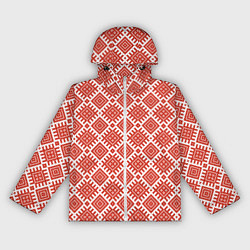 Ветровка с капюшоном женская Славянская Обережная Вышивка Плодородие, цвет: 3D-белый