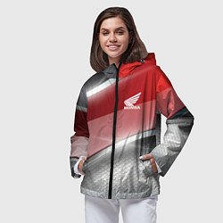 Ветровка с капюшоном женская Honda Текстура, цвет: 3D-черный — фото 2