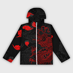 Ветровка с капюшоном женская Дракон Китайский дракон, цвет: 3D-белый