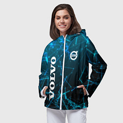 Ветровка с капюшоном женская Volvo Geometry, цвет: 3D-белый — фото 2