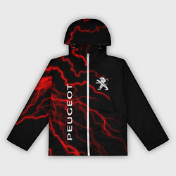 Ветровка с капюшоном женская Peugeot: Разряд молнии, цвет: 3D-белый