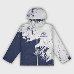 Ветровка с капюшоном женская Subaru - Текстура, цвет: 3D-белый