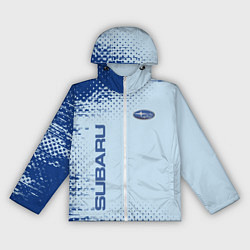 Ветровка с капюшоном женская Subaru - Субару, цвет: 3D-белый