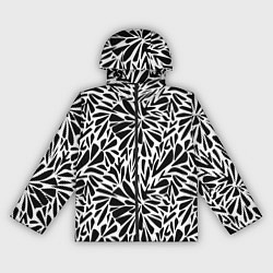 Ветровка с капюшоном женская Черно белый абстрактный узор, цвет: 3D-черный