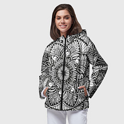 Ветровка с капюшоном женская Мандала 2028-1, цвет: 3D-черный — фото 2