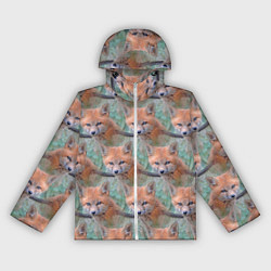 Ветровка с капюшоном женская Лисица паттерн, цвет: 3D-белый