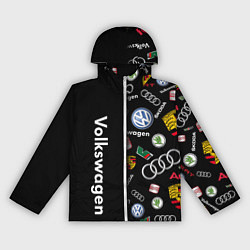 Ветровка с капюшоном женская Volkswagen Group Half Pattern, цвет: 3D-белый