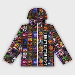 Ветровка с капюшоном женская Ultimate Custom Night FNAF, цвет: 3D-белый