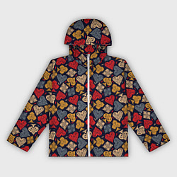 Ветровка с капюшоном женская Карточные Масти Cards, цвет: 3D-белый