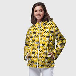 Ветровка с капюшоном женская Такси Taxi, цвет: 3D-белый — фото 2