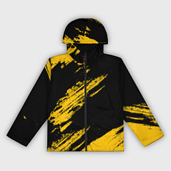Ветровка с капюшоном женская BLACK AND YELLOW GRUNGE ГРАНЖ, цвет: 3D-черный